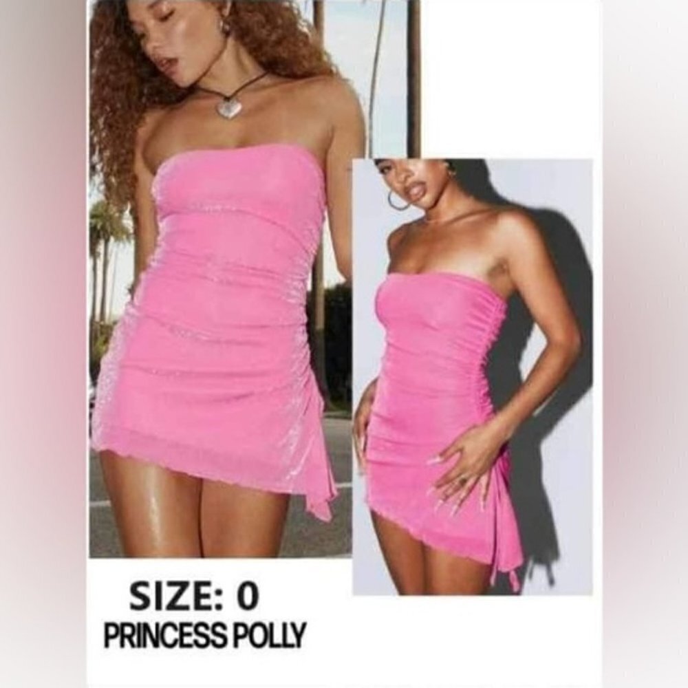 Princess Polly - Ladies, Donelli Mini Dress - Pink. Size: 0 (US). NIB